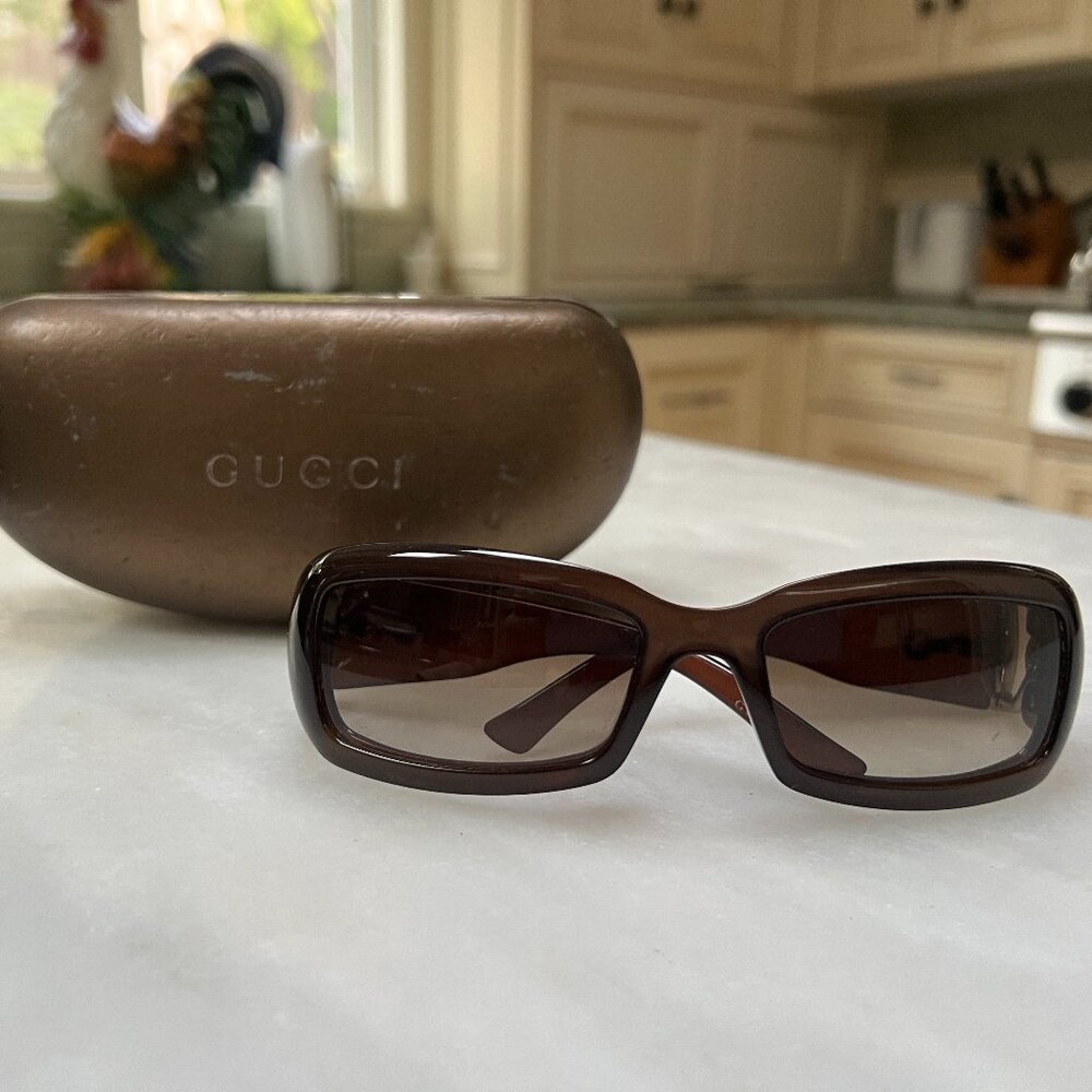 Gucci Vintage Snaffle Bit Sunglasses (Brown/Gold Color)
